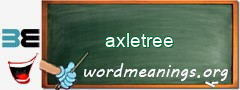 WordMeaning blackboard for axletree